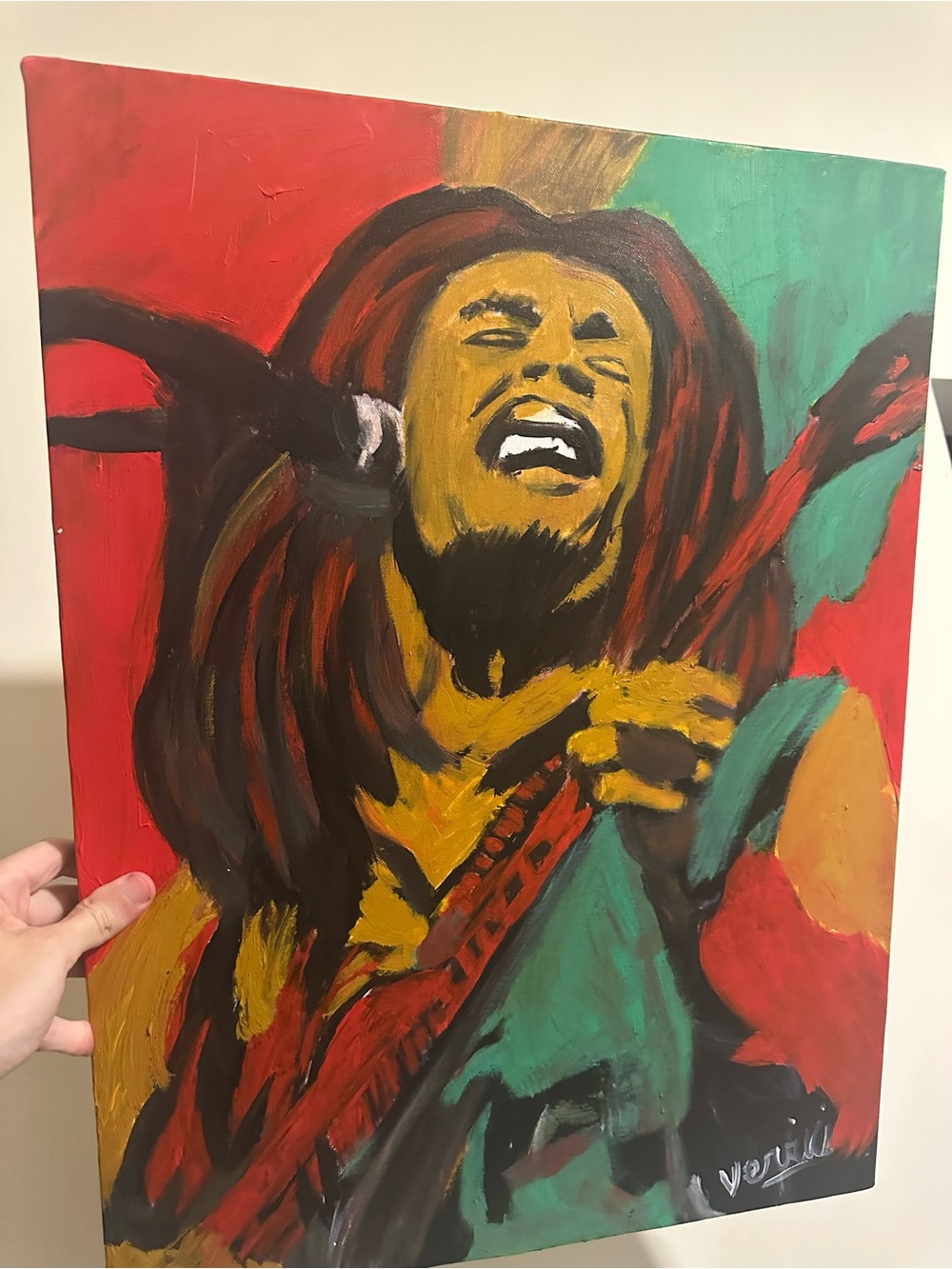 Bob Marley Pop art -Painted Reggae Portrait Canvas Painting 18x24